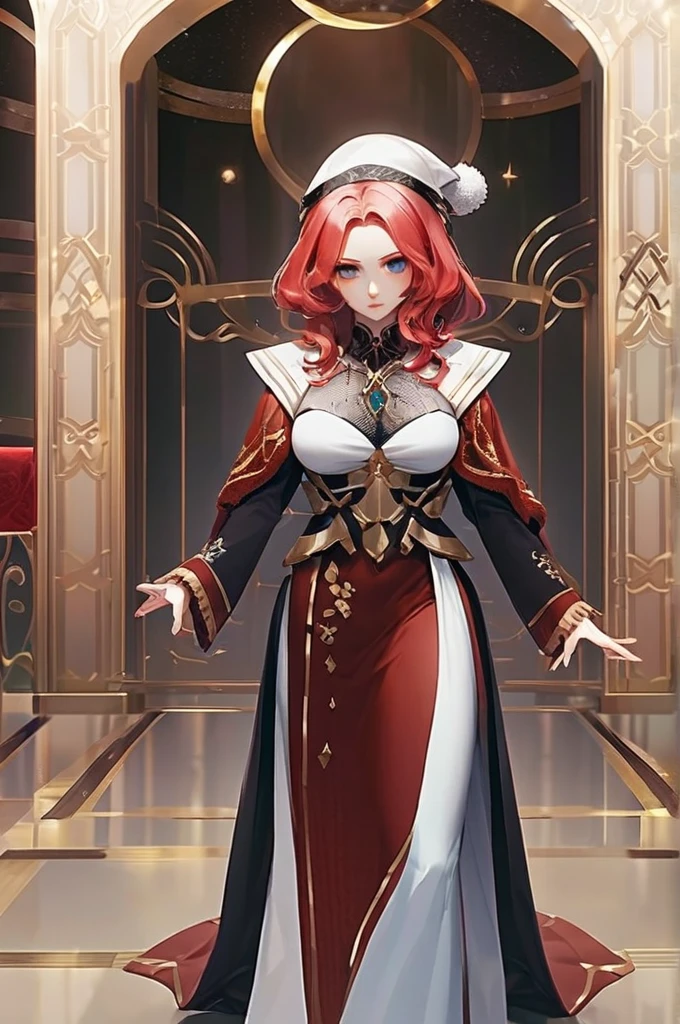 ((Лучшее качество)), ((шедевр)), (подробный), red-haired tyanochka with big bare breasts