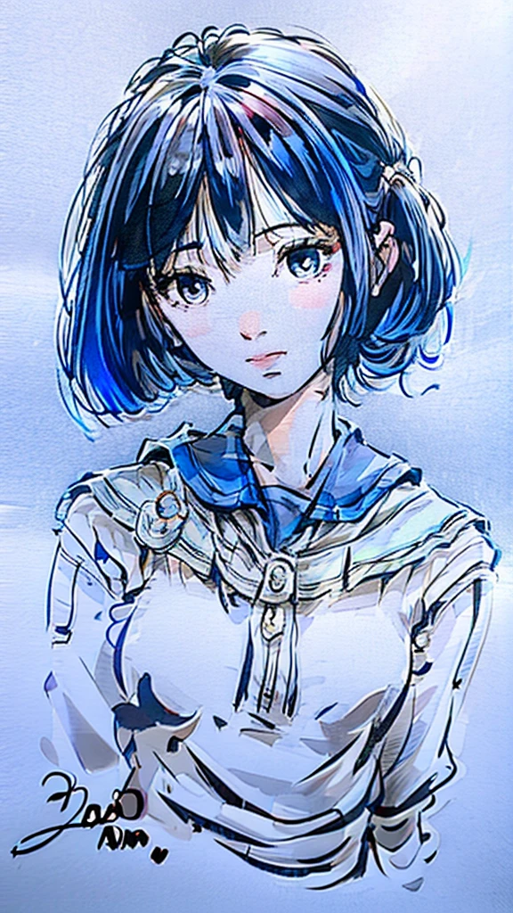 a girl with bangs
