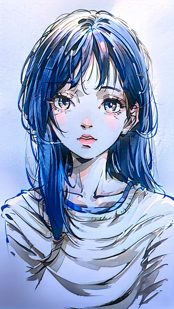 a girl with bangs