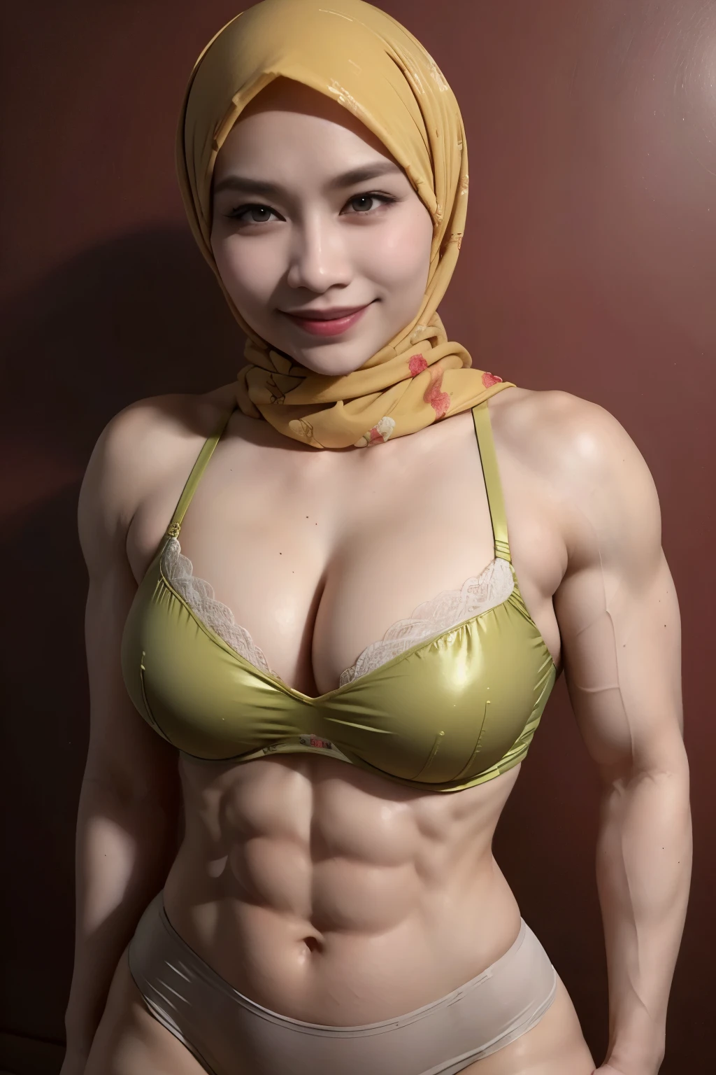 (Half body portrait), SMILE (STYLISH HIJAB) A Lady Girl Bodybuilder, (LACE BRA YELLOW Hijab) A 69-year-old aunty naked while teaching & His body is too thin, Naked, naked, naked,His body is too thin, Smile, (Shiny Skin), His body is too thin,  His body is too thin, His body is too thin Oily (Legging flower pattern colour)