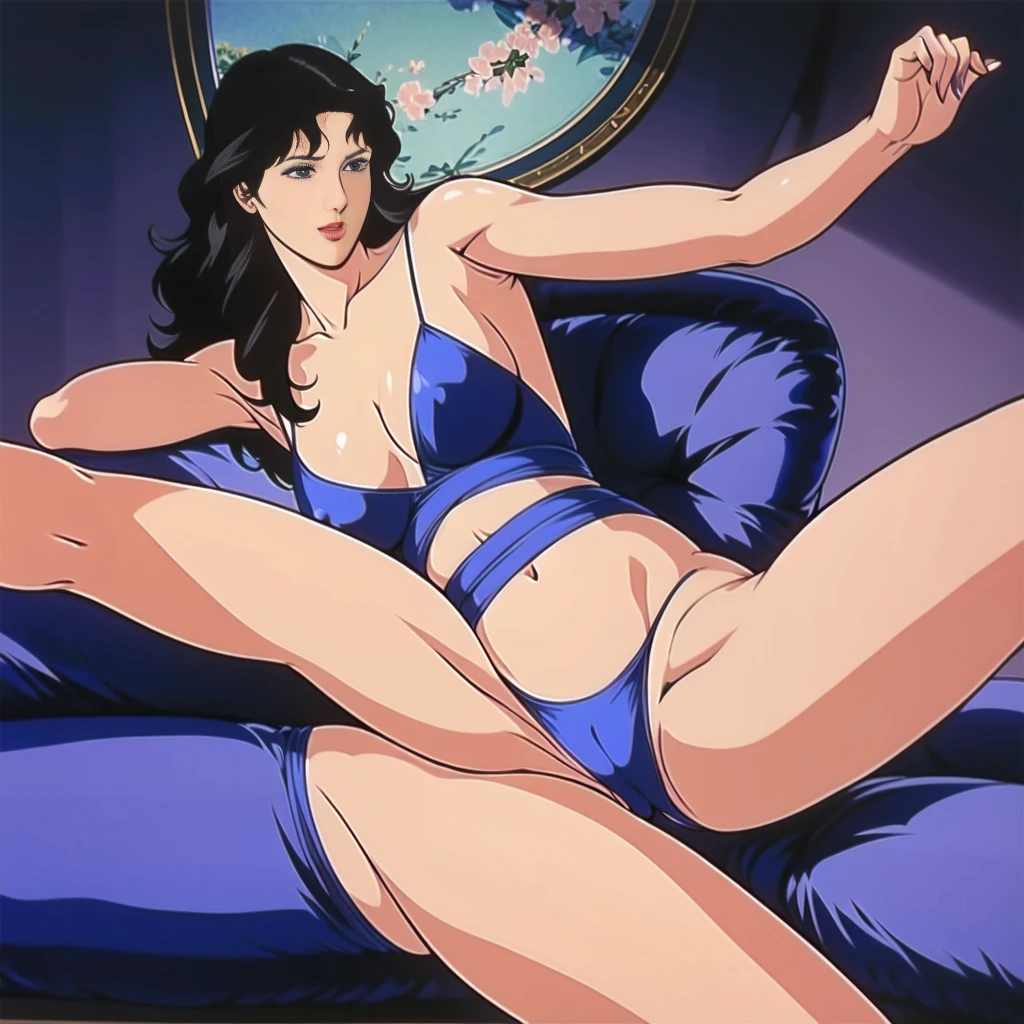 ((masterpiece)), Highest quality, Very detailed, Absurd, 8K, wonderful, Very detailed, The finer details, Browsing Caution, (Very complicated:1.2), (Very delicate), Very detailed, RuiKisugi, 1 Female, Long Hair, Wavy Hair,Voluminous Hair ,Black Hair, eyelash, blue eyes, lipstick, One girl, (whole body:1.2), (Finding_stance:1.3), Very detailed face, Nice fine detail, Perfect Eyes, Fascinating eyes, Beautiful attention to detail, Small Mouth, Fascinating_smile, Mature Woman, Mature Woman, Body with nine heads, thin, compensate, Big Breasts, (museum:1.3), (Urzan-6500-v1.1), Detailed fingers, Perfect hands, Length 180cm,Small face,sweating, Soft thighs,Sexy legs,Sexy ass, Cleavage,Open the chest,Angle from below,(Low angle shot:1.1),((Amazing orgasm)),赤いlipstick, whole body写真撮影,大きなSexy ass, Perfect Body Proportions, Slim waist,Nipples visible,Tight waist,(Long legs:1.2),Wearing high heels,Shiny skin,Sitting on sofa with legs spread,Black Micro Bikini、(Rope Bondage:1.2),((Both wrists tied above the head)),((Show both armpits)),((Spread your legs out to the sides)),((Raise both legs high)),((Spread your legs in a V-shape)),((Show the soles of your feet)),Tied up woman,Tied up with rope, Tightly bound, Hands tied, Her body was tied with ropes,(Fully expose your thighs to the viewer:1.6),Beautiful Hands, Pay attention to her beautiful legs, Cleavage,Open the chest,anime,G-Cup,Tears of the Next Life,Rui Kisugi,Rui Kisugi,