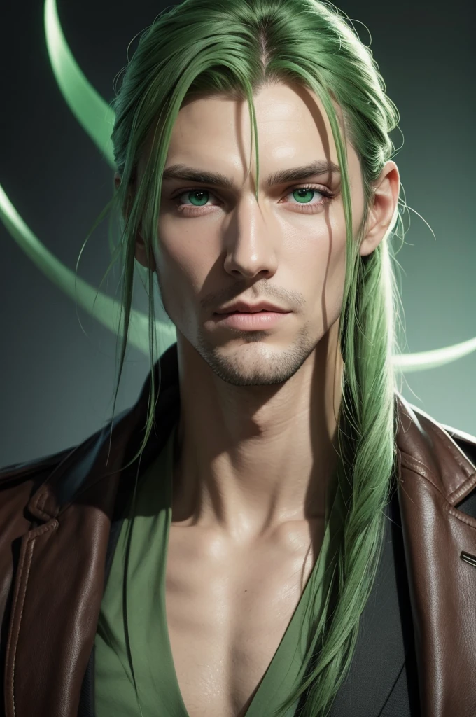 A tall man with green eyes