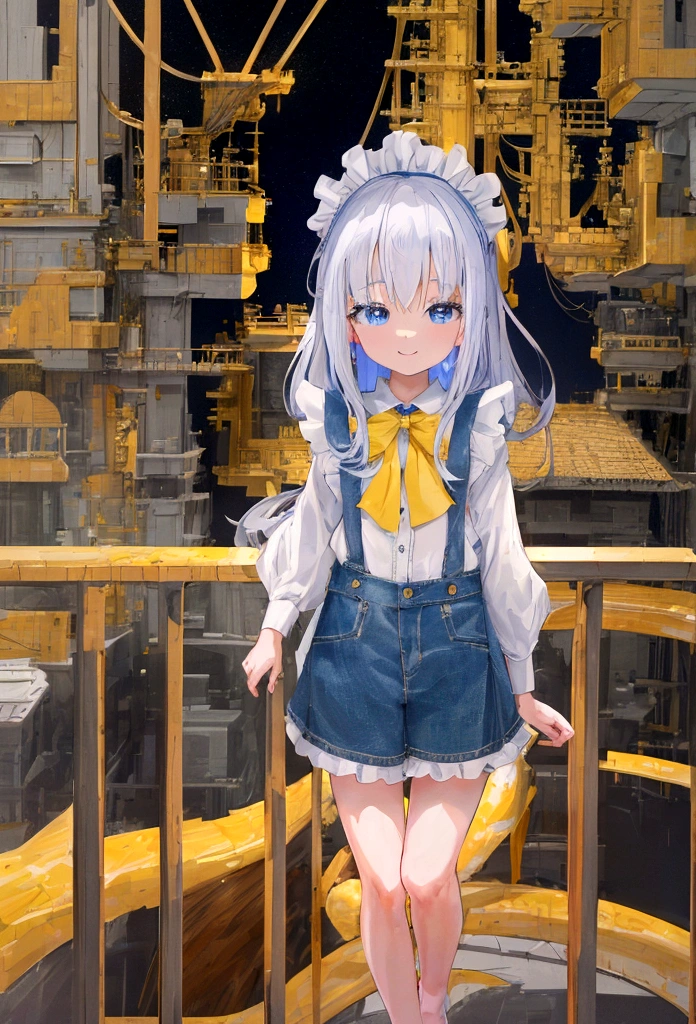 Unbelievably absurd, (Very detailed: 1.3), 8K, (masterpiece), (Highest quality: 1.4), (Ultra-high resolution: 1.2), (RAW Photos: 1.2), Very detailed背景, (ユニティ 8K 壁紙), Nogizaka Anime Girls,Big Eyes、A radiant smile、Long legs、Small hands、Casual Denim、Maid clothes
