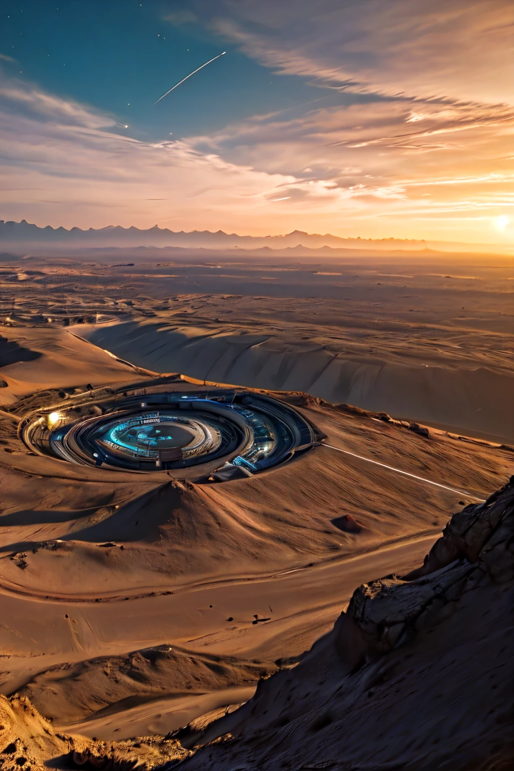 ((best quality)), ((masterpiece)), (detailed), a planet with microprocessors, dystopian feel, kind of neonish tint