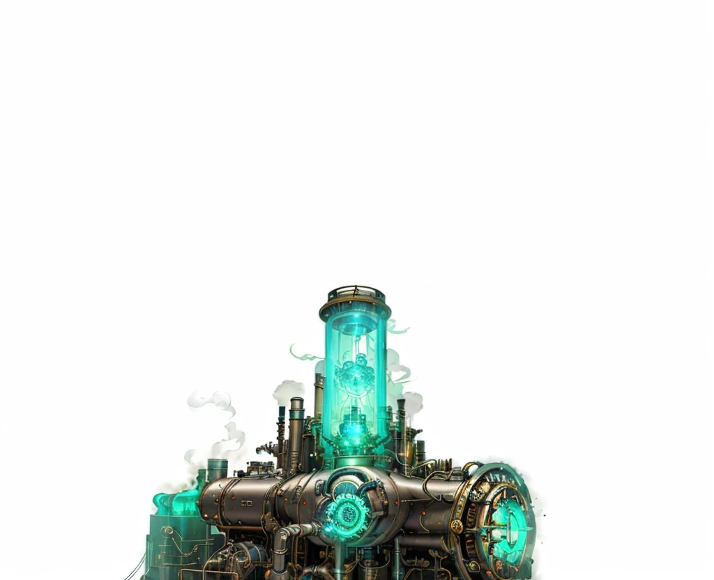 Clear light and dark,crystal,steampunk,culture tank,Steam engine,Power Reactor,4K,8K,Highest quality