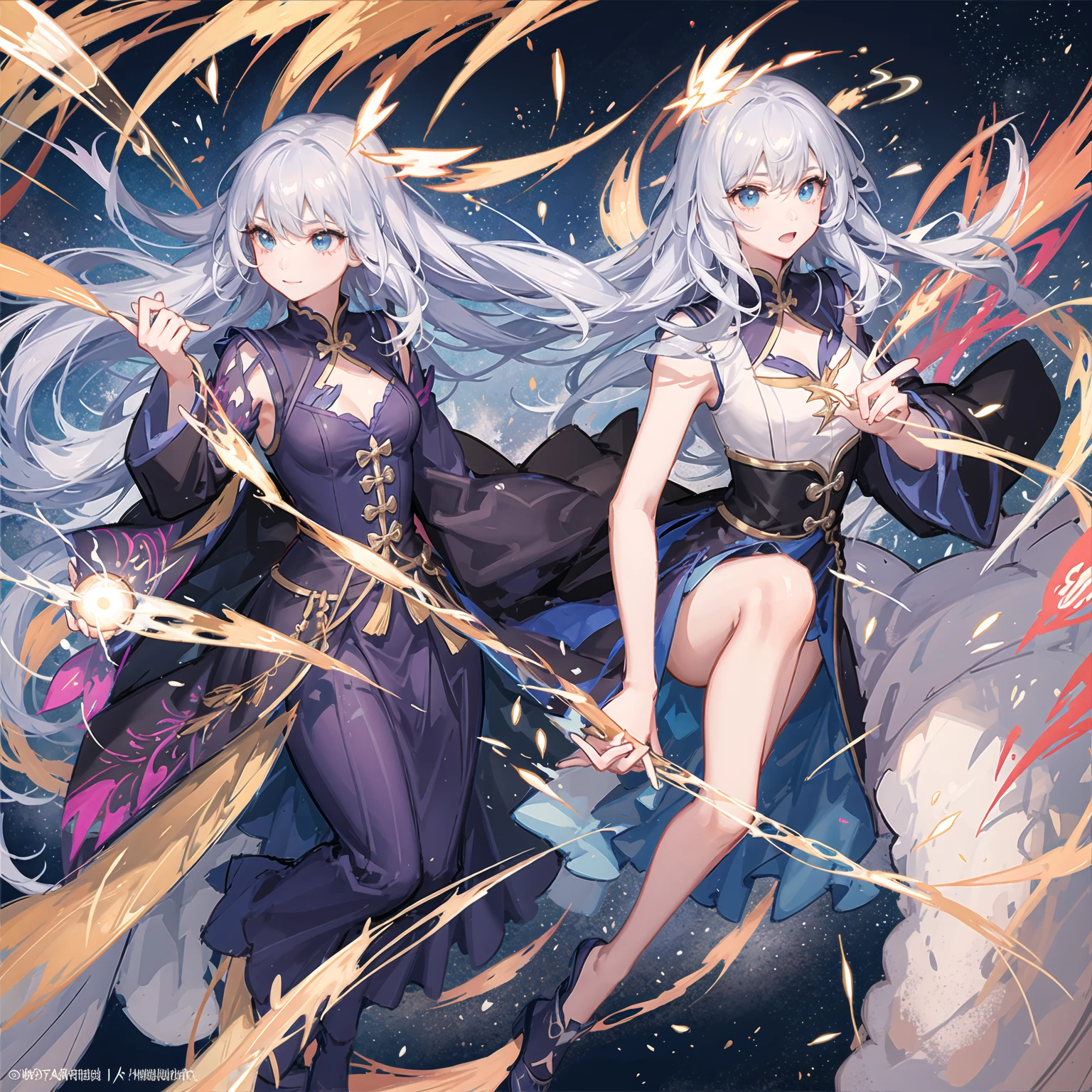 ((Magical girl)), ((绚烂of星空背景)), ((Extremely detailed)), ((Best Illustration)), ((movie lighting)), Dynamic angle, 漂浮of, Meticulous attention to detail, (flash:1.2), (spark:1.2), (shine:1.2), of, (:1.1), (sketch:1.1), (最好of品質), (masterpiece:1.2), (Anime style), (独自of), 美丽细致of脸庞, (可爱of脸孔:1.3), (big eyes:1.3), 五颜六色of头发, (long hair:1.2), (漂浮of hair:1.2), (Magical girl outfit), Detailed clothing, (闪闪发光of魔杖:1.3), (Magical Effect:1.3), (floating long dress:1.2), (可爱of靴子:1.1), (Transparent fabric:1.1), (Flash:1.2), (glow:1.2), (radiation:1.2), (Flash:1.2), (Dazzle:1.2)