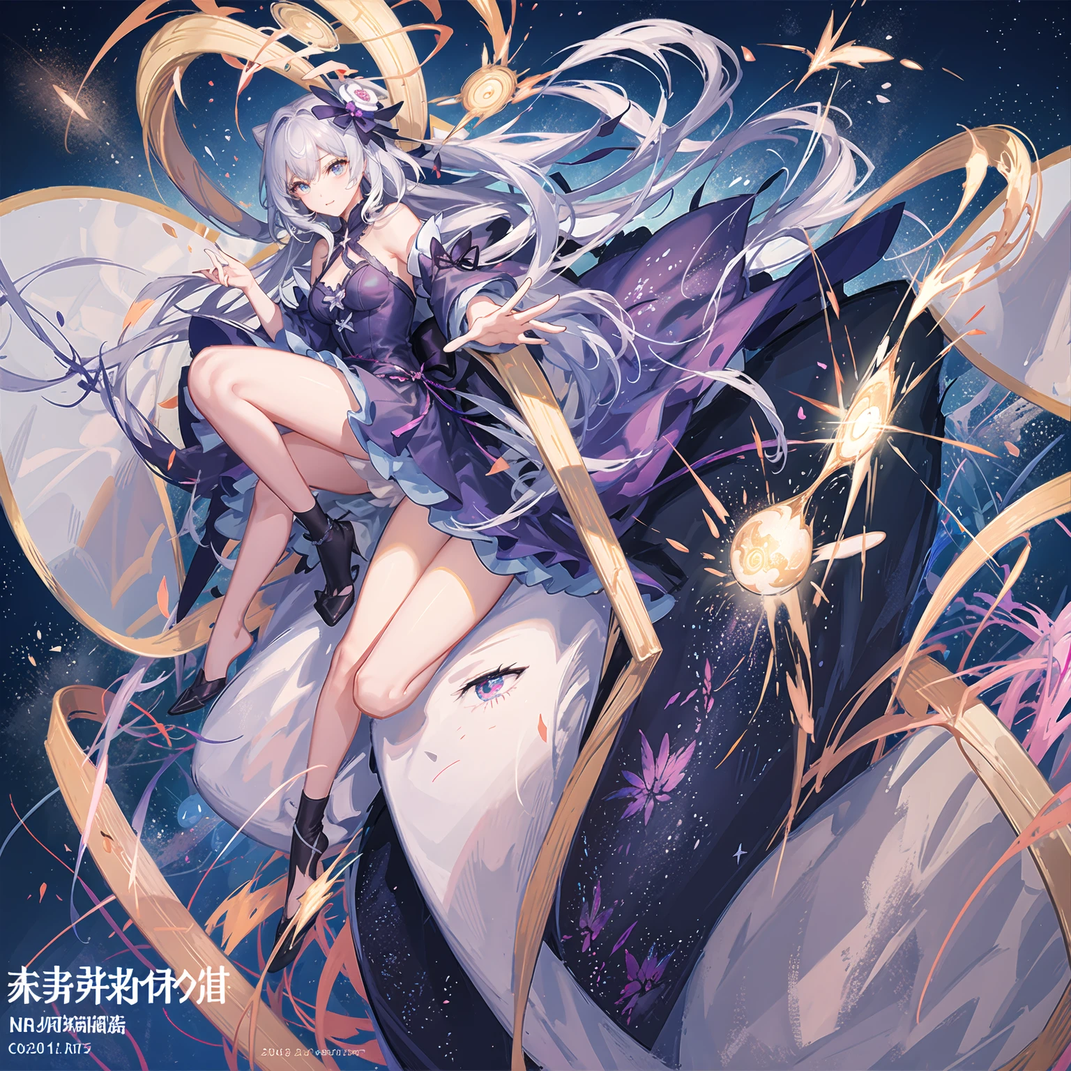 ((Magical girl)), ((绚烂of星空背景)), ((Extremely detailed)), ((Best Illustration)), ((movie lighting)), Dynamic angle, 漂浮of, Meticulous attention to detail, (flash:1.2), (spark:1.2), (shine:1.2), of, (:1.1), (sketch:1.1), (最好of品質), (masterpiece:1.2), (Anime style), (独自of), 美丽细致of脸庞, (可爱of脸孔:1.3), (big eyes:1.3), 五颜六色of头发, (long hair:1.2), (漂浮of hair:1.2), (Magical girl outfit), Detailed clothing, (闪闪发光of魔杖:1.3), (Magical Effect:1.3), (floating long dress:1.2), (可爱of靴子:1.1), (Transparent fabric:1.1), (Flash:1.2), (glow:1.2), (radiation:1.2), (Flash:1.2), (Dazzle:1.2)