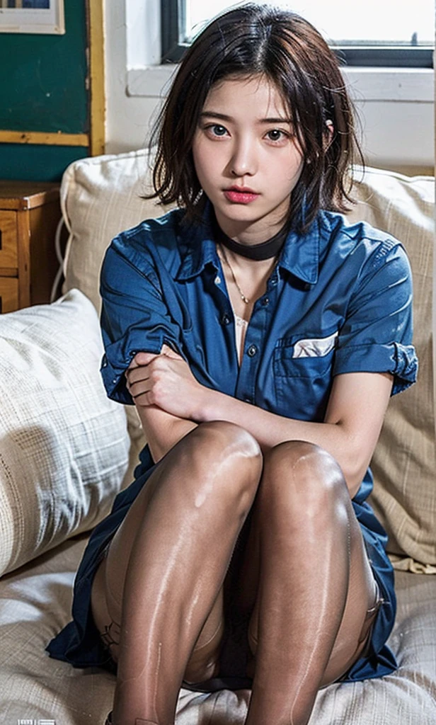 Urzan-6500-v1.1, (RAW Photos:1.2), (Photo - Real,:1.4), Beautiful detailed girl, Very detailedな目と顔, Beautiful attention to detail, Ridiculous, 信じられないほどRidiculous, Large file size, Very detailedな, High resolution, Very detailed, Highest quality, Masterpiece、, Kemomimi, ((Japanese high school girls uniform)), An illustration, Very detailed, UHQ, Unite, 8K Wallpaper, wonderful, Fine details, Masterpiece、, Highest quality, Very detailedなUHQユニフォーム8K Wallpaper, Light on the face、Cinema Lighting、、((No panties))、((Dynamic pose)))、(Camel Toe)、(half)、(pantyhose、、、、)、(Sit with your knees bent))、Short Hair、Short Hair、Long neck、Listen carefully、bangs、Enlarge your eyes、Eyelashes、cute、very cute