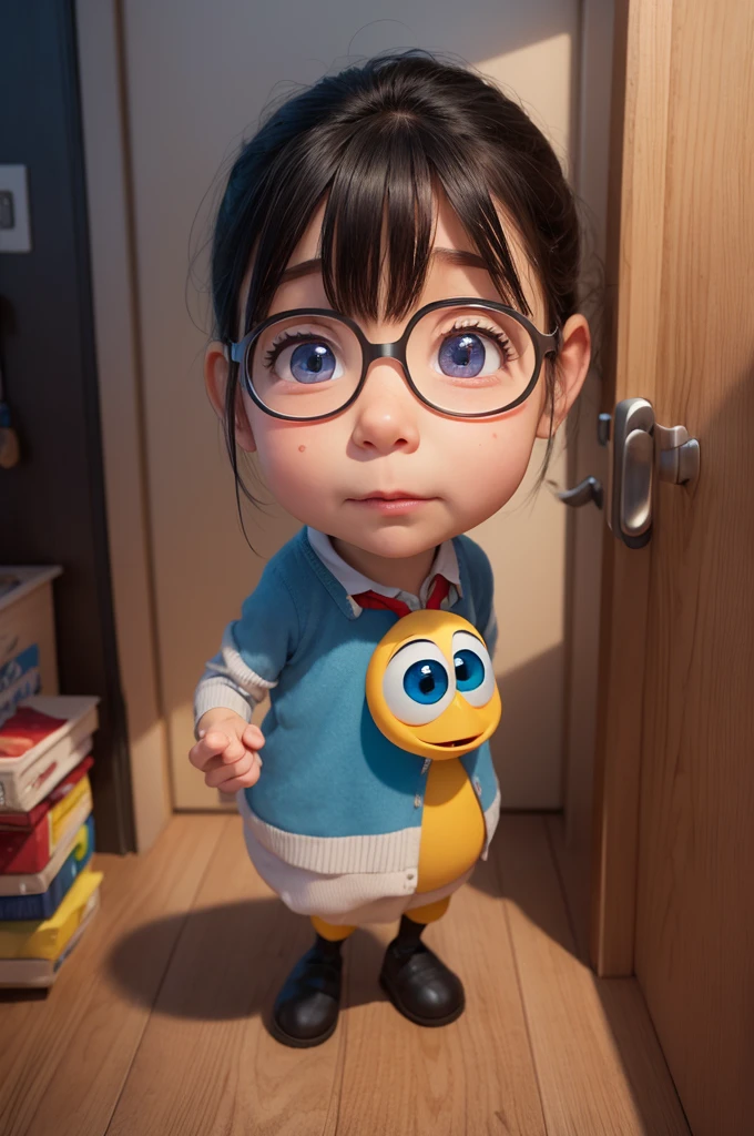 I want an emotion from Pixar&#39;s fun film, it&#39;s a girl with curly black hair and lilac skin holding a rabbit 