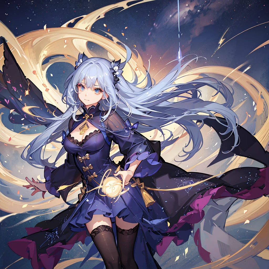 a picture of fire sorceress firing a flaming arrow from a magnificent epic bow, an (elite glamour beautiful: 1.2), fire sorceress, ultra detailed face,  perfect face, blue hair, long hair, wavy hair, wearing wild glamour dress, intricate dress, purple dress , with fire patterns on it, aiming an epic bow with a flaming arrow,  dynamic bow, sting drawn to the cheek , arrow ready to be shot, dynamic bow, sting drawn to the cheek , arrow ready to be shot, it is night, moon light, starry night, cloudy night,  high details, best quality, 16k, [ultra detailed], masterpiece, best quality, (extremely detailed), dynamic angle, full body shot, fantasy urban street at night bacground,  ,faize, firing and arrow, bow (weapon)