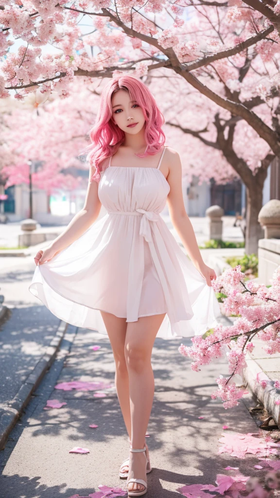 8k, Highest quality, masterpiece, Realistic, Super detailed, photograph, High resolution, ROWphotograph, High resolution, Absurd, Cinematic Light, Official Art, High resolution, Depth of written boundary,
(close:1.2), Beautiful feet, thin, cute顔, smile, Beautiful details in the eyes, 10th Generation、cute, bright pink long hair, Detailed skin,French、
(Intricately patterned dress:1.4), (Colorful lights:1.4), (night:1.4), City Street, (neon:1.2),High resolution, chest, 大きなchest, Animal ears , Cinematic light effects,