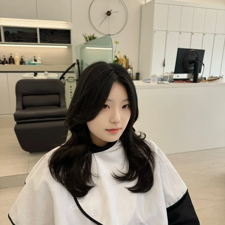 Best Quality, 8k, Masterpiece, (Portrait: 1.3), (photo realistic:1.4), (hyper realistic:1.4), Sharp Focus, looking at viewer, (smoother lighting:1.1), (increase cinematic lighting quality:0.9), realistic lighting, backlighting, light on face, ray trace, (brightening light:1.2), (Increase quality:1.4), sharp detail, (best quality real texture skin:1.4), finely detailed eyes, black_eyes, finely detailed face, 25 year old Korean woman