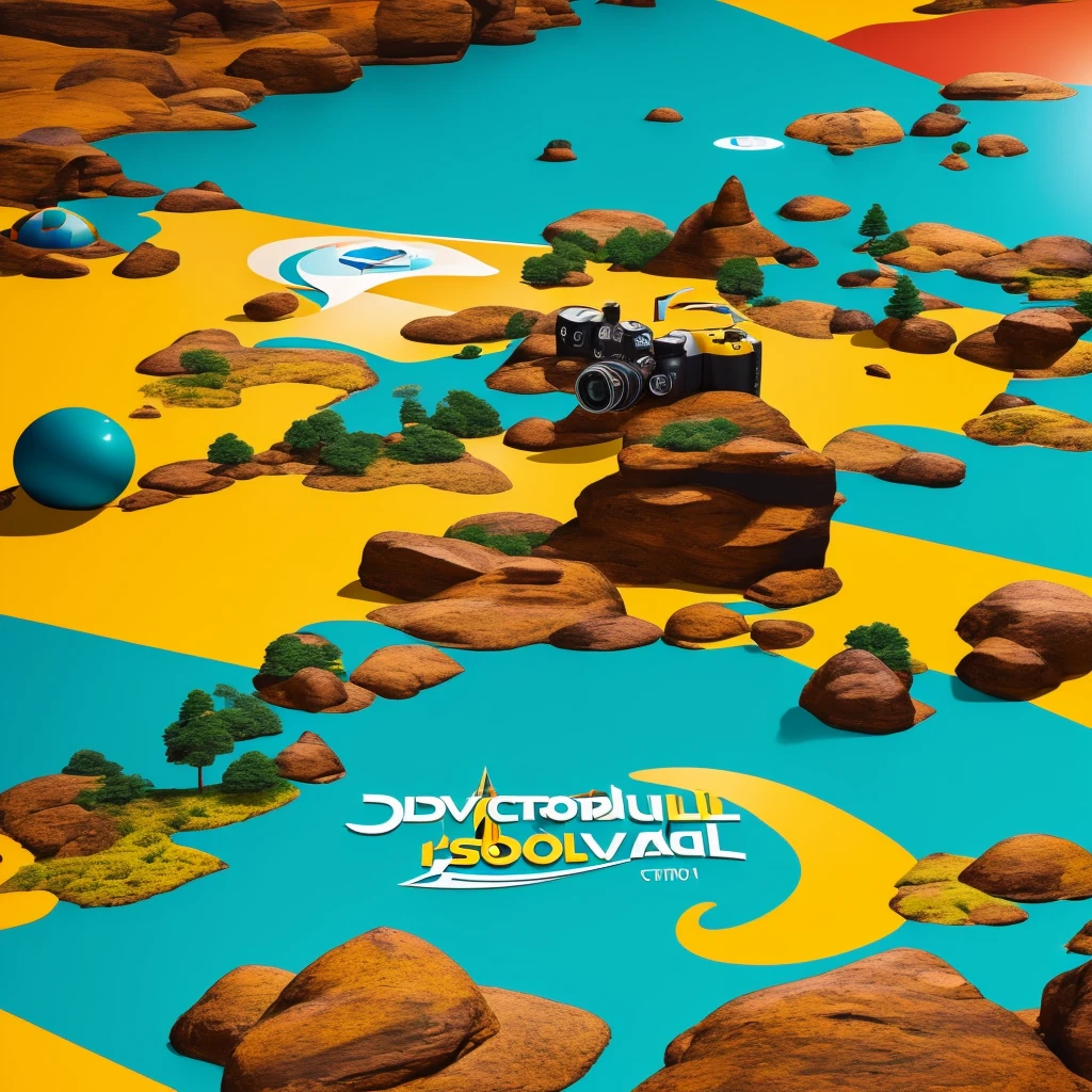 Create a vibrant and modern logo for a travel YouTube channel named "Discoverful." The logo should feature a circular design with a stylized globe in the center. Around the globe, incorporate small, playful icons such as a compass needle, an airplane, and a camera to represent travel and discovery. Use bright and bold colors like teal, orange, and yellow to make the logo stand out. The name "Discoverful" should arch over the top in a bold, adventurous font, and include the tagline "Explore the World" at the bottom in a smaller, complementary font. The overall design should be fun, inviting, and evoke a sense of adventure and exploration.