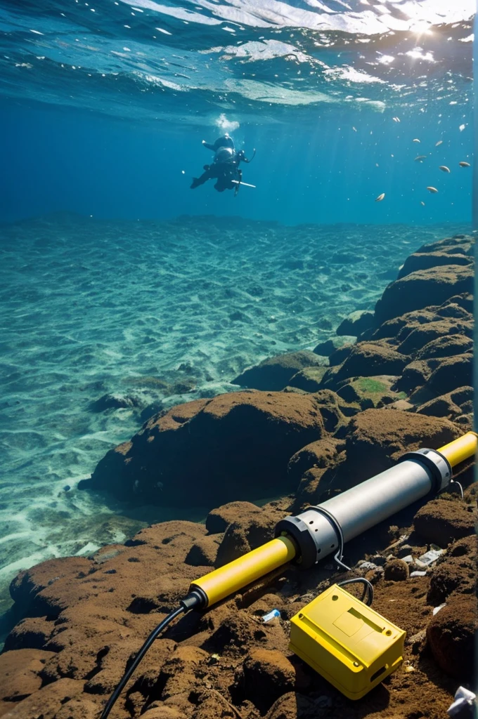 Techy that can pick up a garbage in ocean with detector