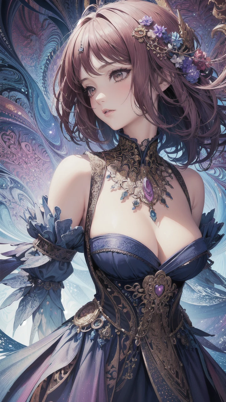 (masterpiece, top quality, best quality, official art, beautiful and aesthetic:1.2), (1girl), extreme detailed,(fractal art:1.3),colorful,highest detailed