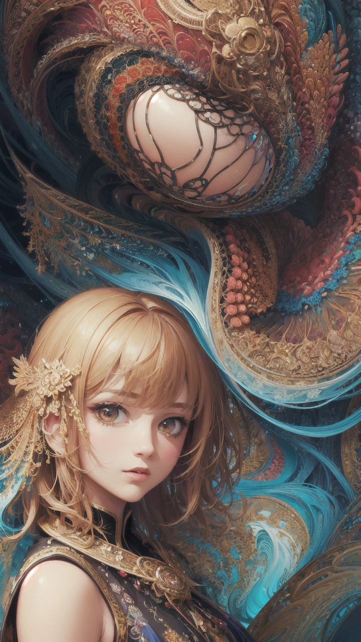 (masterpiece, top quality, best quality, official art, beautiful and aesthetic:1.2), (1girl), extreme detailed,(fractal art:1.3),colorful,highest detailed