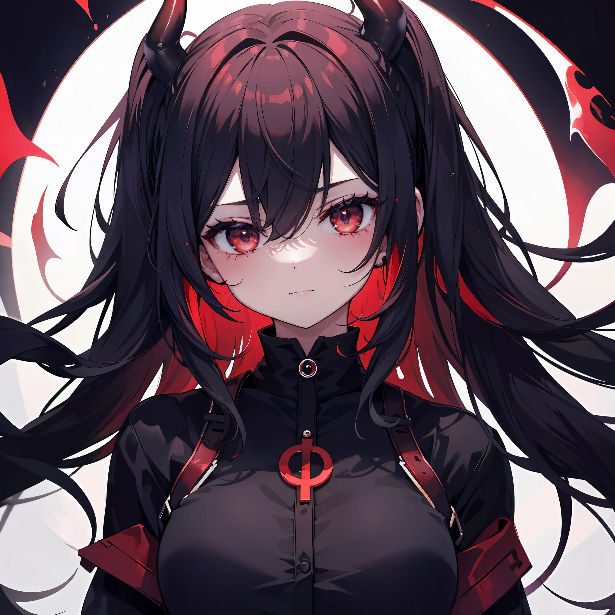 18 year old girl, pretty face, demonic face, black eyes and red lens, devil smiley face, red long hair, at night, >, masterpiece, best quality, all body, 16k quality, no glitches on image, colorful art, deep shadow, super detail background and shadows.