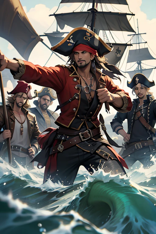 Now create 4 pirate friends from the same crew