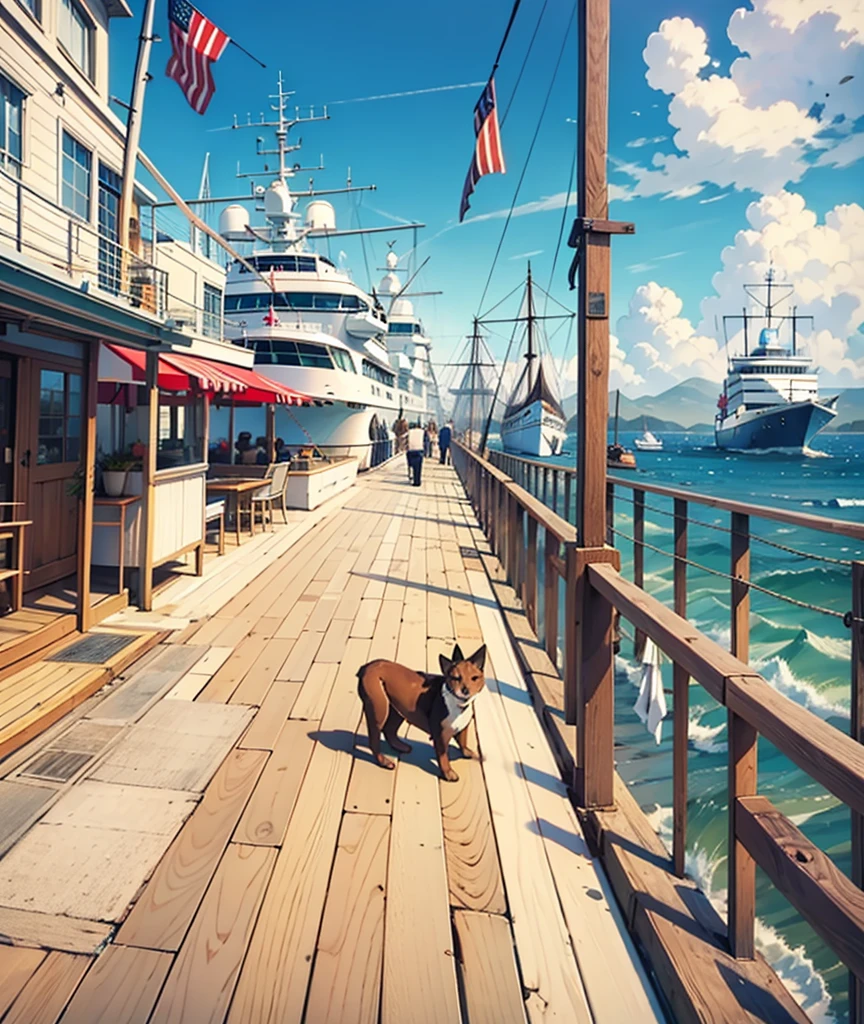 many ships and pleasure yachts sail out to sea, small ships in the distance, many ships in the distance