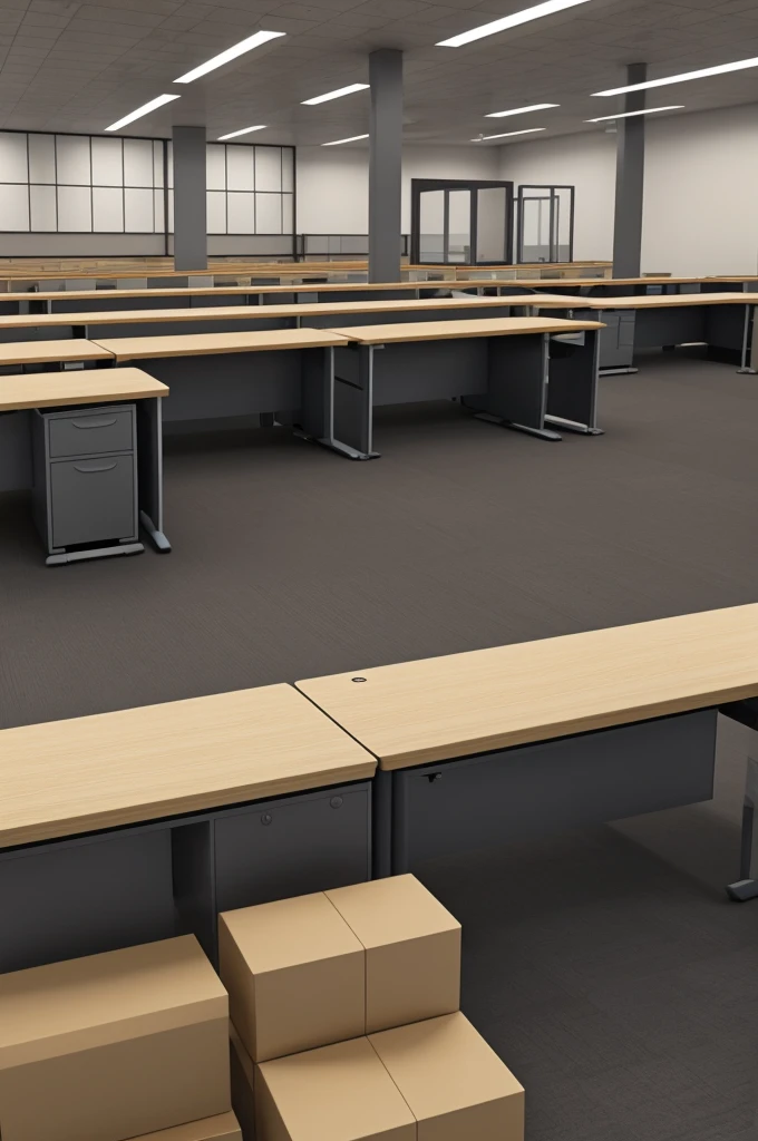 Create an image related to a lack of desk inventory control
