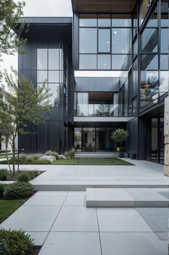 Architectural Floor Plan Description: Exterior and Front View, Interior Layout: Entryway, Living Room, Kitchen, Bathroom, Bedroom, Garage.