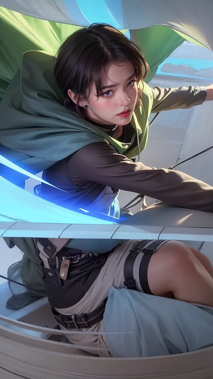 Best quality, masterpiece, ultra high res, (photorealistic:1.5), raw photo, 1girl, offshoulder, in the dark, deep shadow, low key, cold light, sexy look, short hair