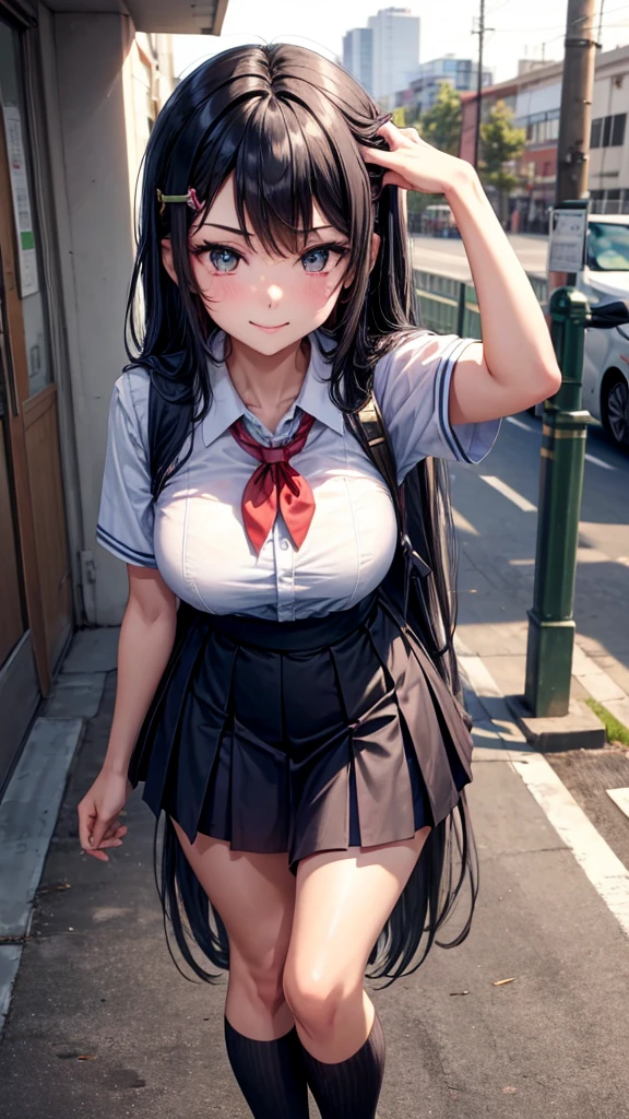 Pov Lydia, a 6 foot tall female student with long black hair and a with a very short skirt, te empuja al suelo en el patio de la school, since you are a nerd. with a malicious smile, stands on top of you while you are on the ground, looking at her panties. tall girl, Scholar, uniform, 6,0ft, sexy, bully, Sexy legs, photo from bellow, Pov, mocking, bad, photo from the ground, Pov desde el suelo, school, students, angry, bullyng