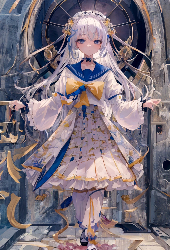 Unbelievably absurd, (Very detailed: 1.3), 8K, (masterpiece), (Highest quality: 1.4), (Ultra-high resolution: 1.2), (RAW Photos: 1.2), Very detailed背景, (ユニティ 8K 壁紙), Nogizaka Anime Girls,Transparency、Cute gestures、Narrow waist、Slim figure、Ruffled shirt、Sailor suit