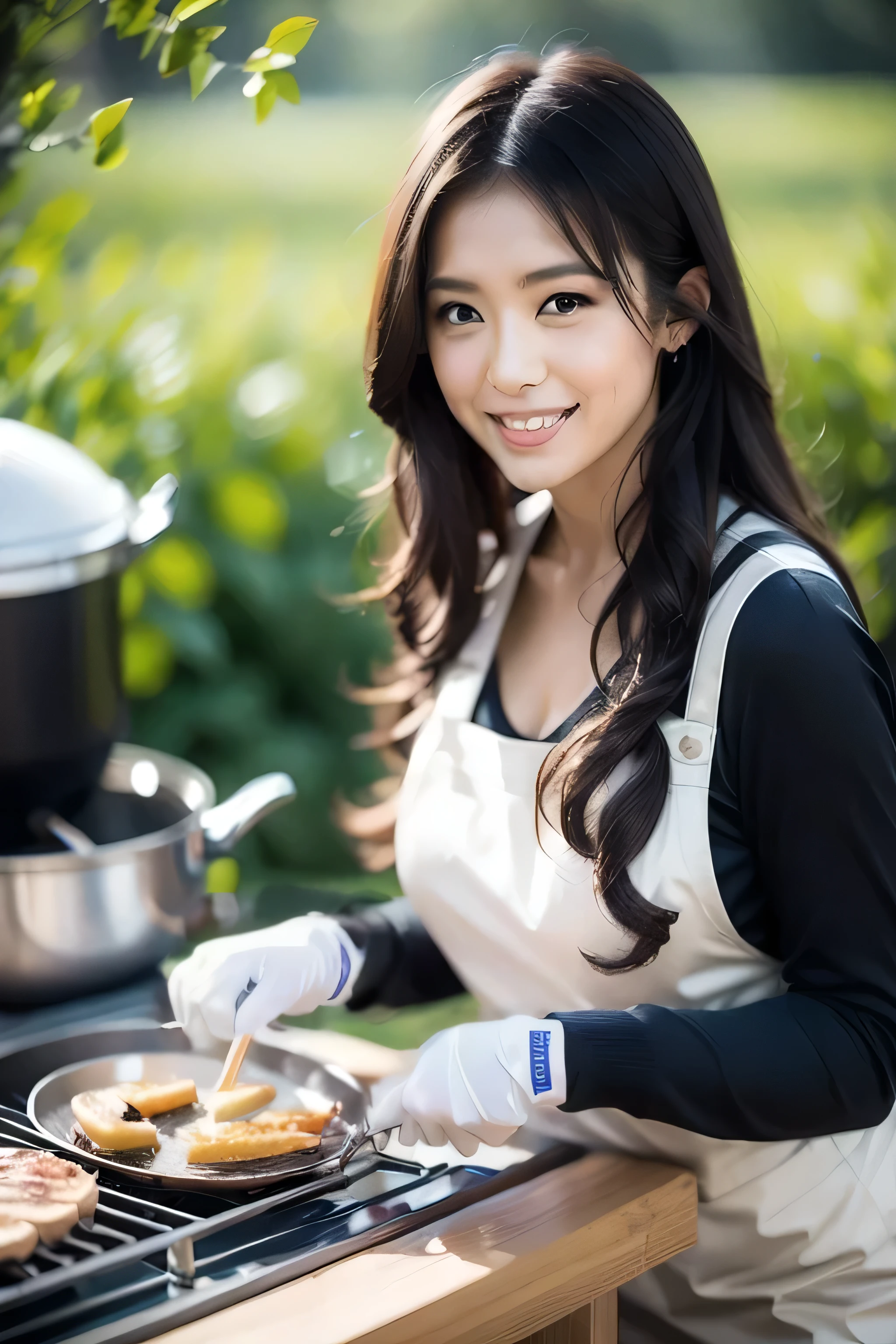 Make sure you put on your grill gloves correctly。
