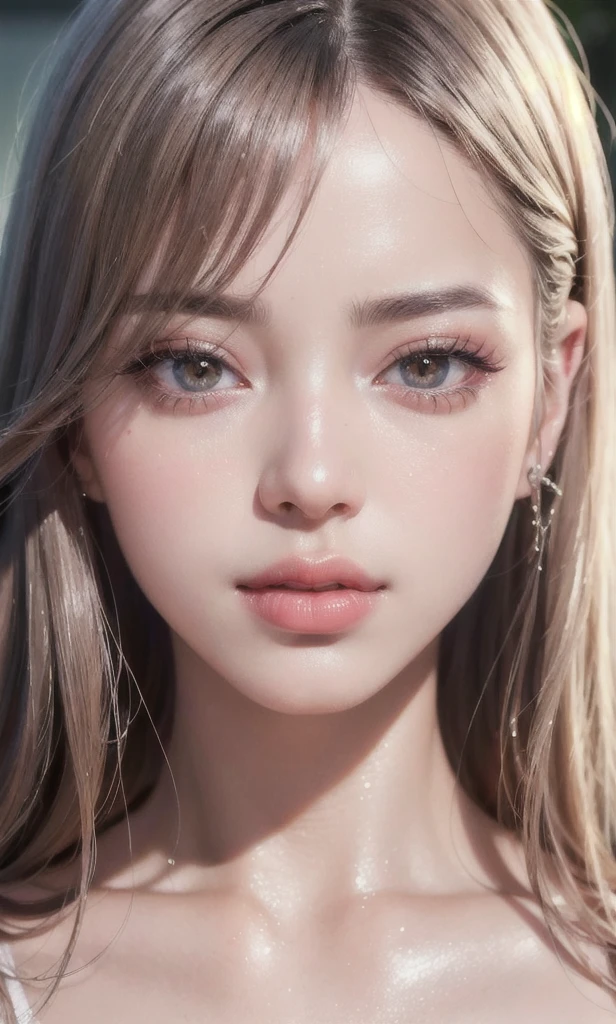 (8k, RAW photo, photorealistic:1.25) ,( lipgloss, eyelashes, gloss-face, glossy skin, best quality, ultra highres, depth of field, chromatic aberration, caustics, Broad lighting, natural shading,Kpop idol) looking at viewer with a serene and goddess-like happiness,