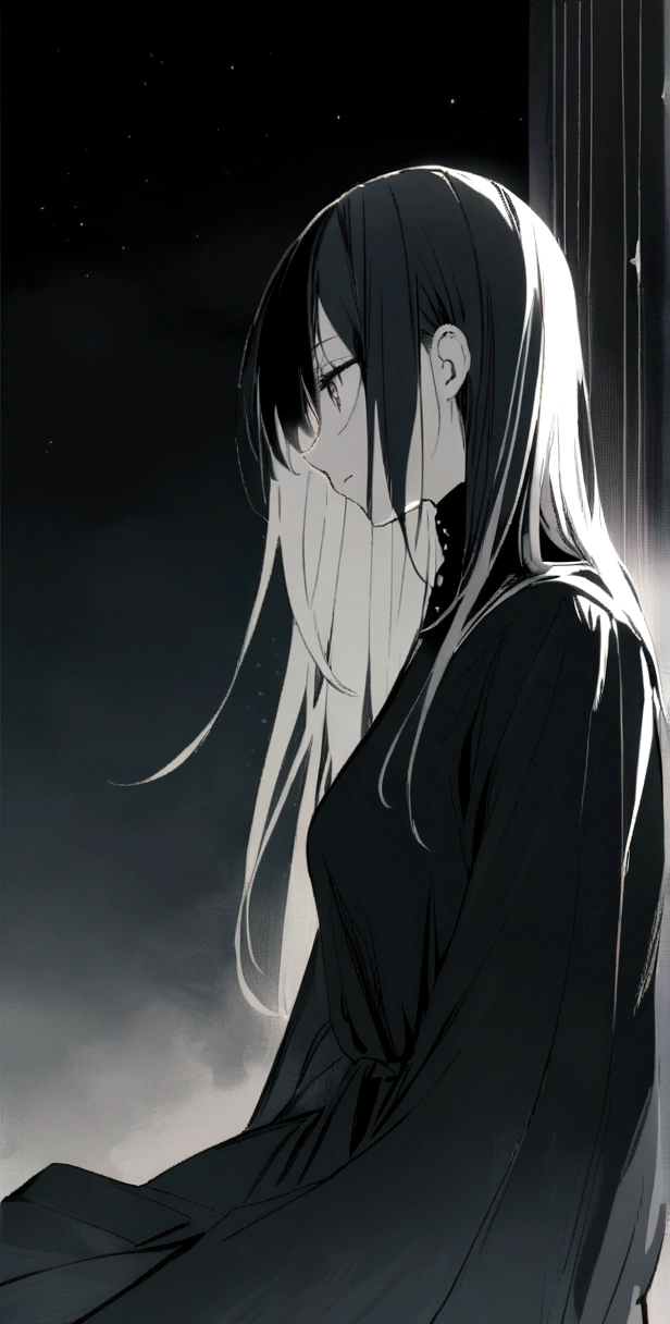 an eye contact of a dark and gloomy theme