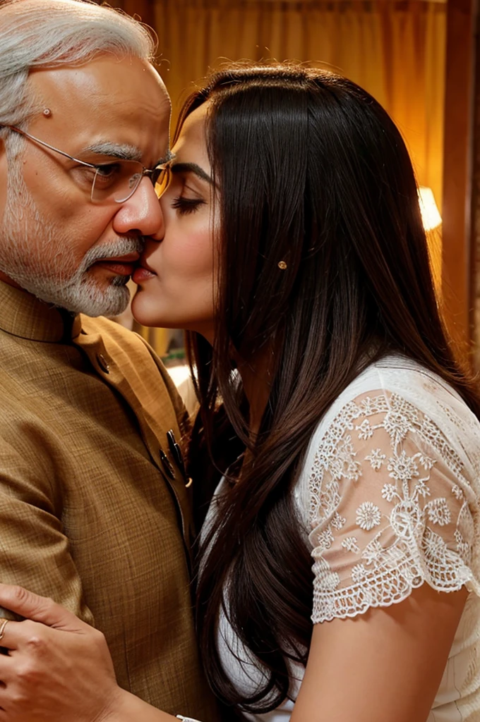 Narendra Modi kiss to meloni