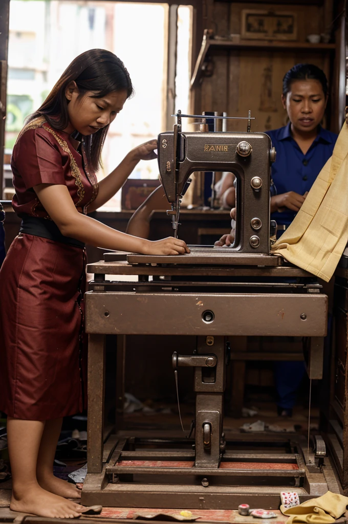 6 tailors at an Indonesian sewing machine went crazy because they lost on slot gambling 