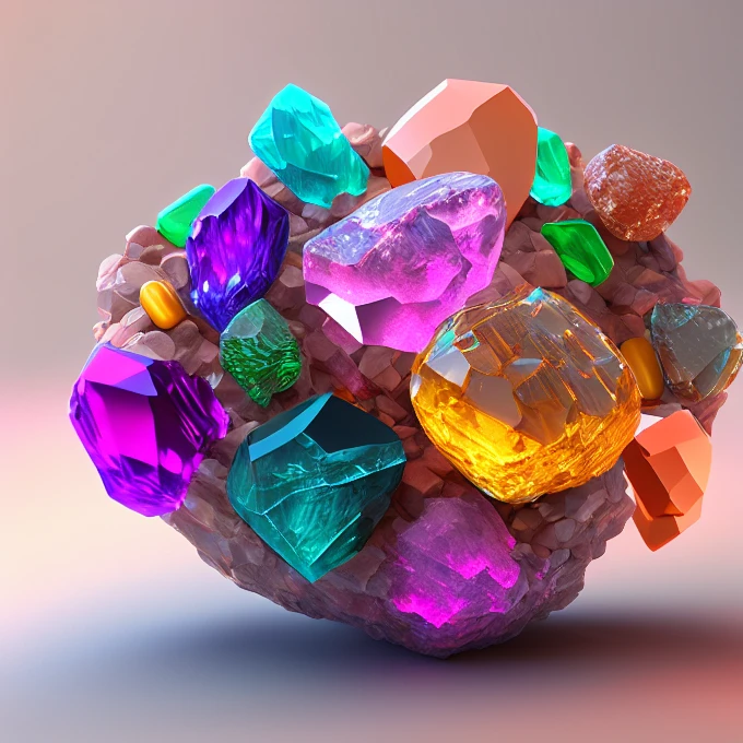dreamlikeart beautiful mineral, rainbow crystals, vibrant colors, high saturation, ultra detailed, incredible lighting, hyper detailed, 8k, unreal engine 5, 3d render