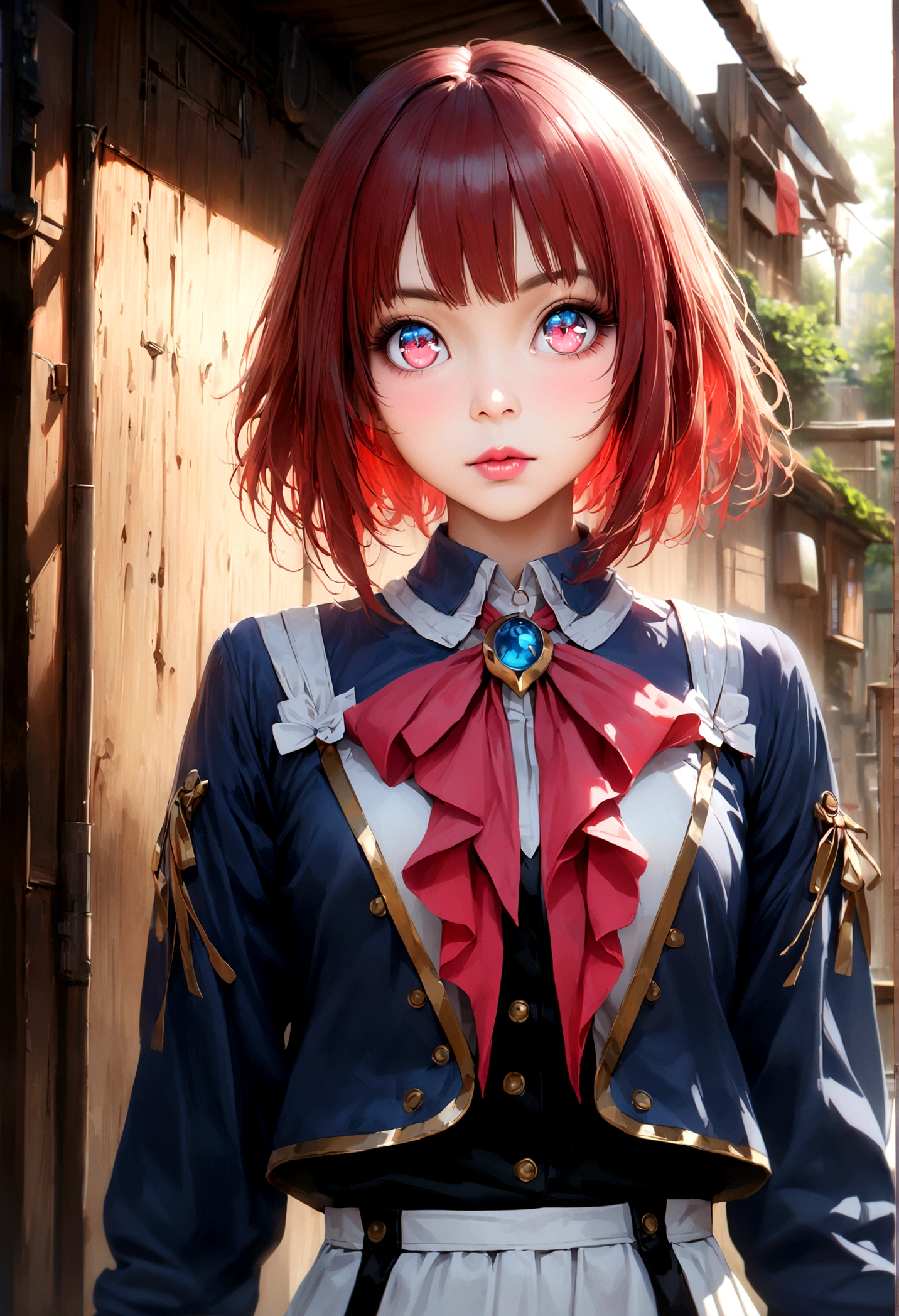 1girl, kana arima, standing, looking at viewer, incredibly detailed, hyperrealistic, 8k, extremely high quality, masterpiece, beautiful detailed eyes, beautiful detailed lips, extremely detailed eyes and face, long eyelashes, intricate detailed skin, digital art, highly detailed, photorealistic, studio lighting, dramatic lighting, vibrant colors, warm color palette, cinematic lighting, detailed background, lush environment