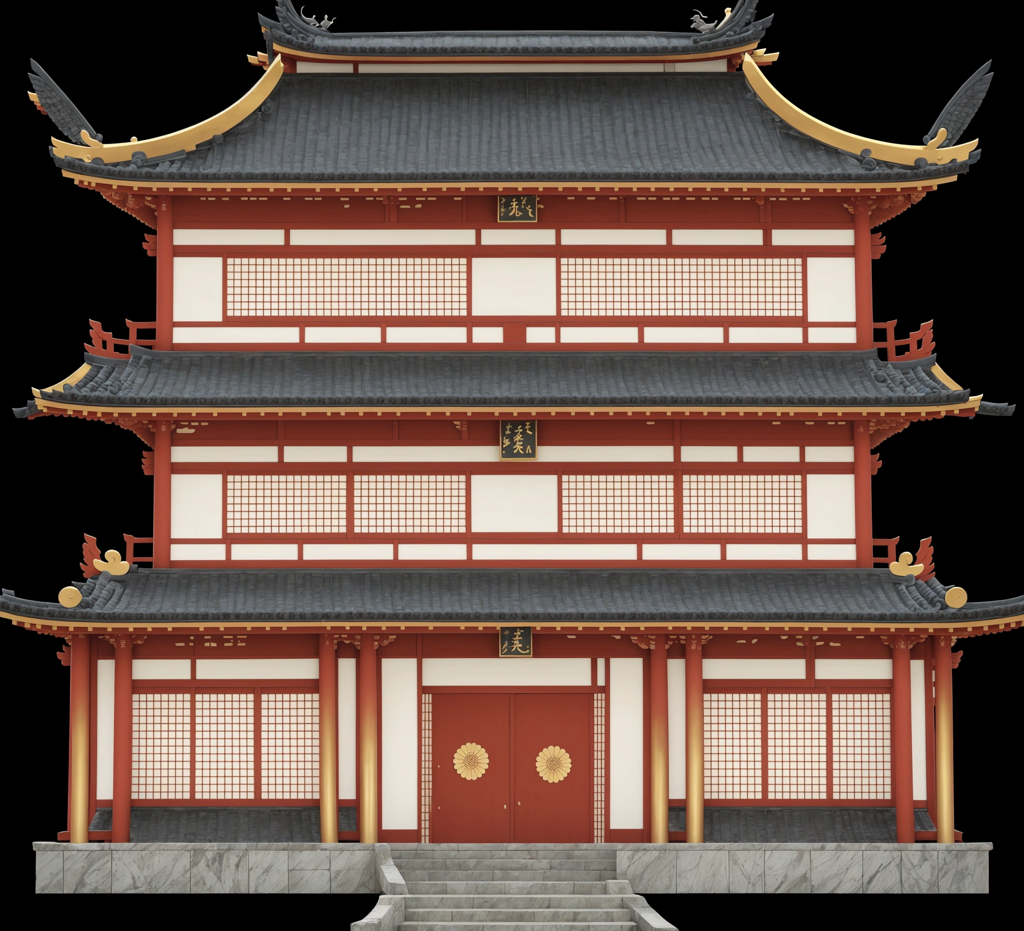 a close up of a tall building with a bird on top, an extremely detailed building, european japanese buildings, ancient japanese architecture, chinese building, japanese temple, japanese architecture, japanese house, zen temple background, japanese temples, digital painting of a pagoda, chinese architecture, ancient chinese architecture, inspired by Tōshi Yoshida, pagoda