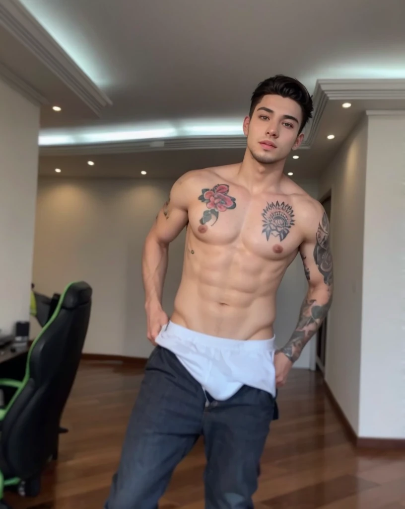Handsome, tattooed young man