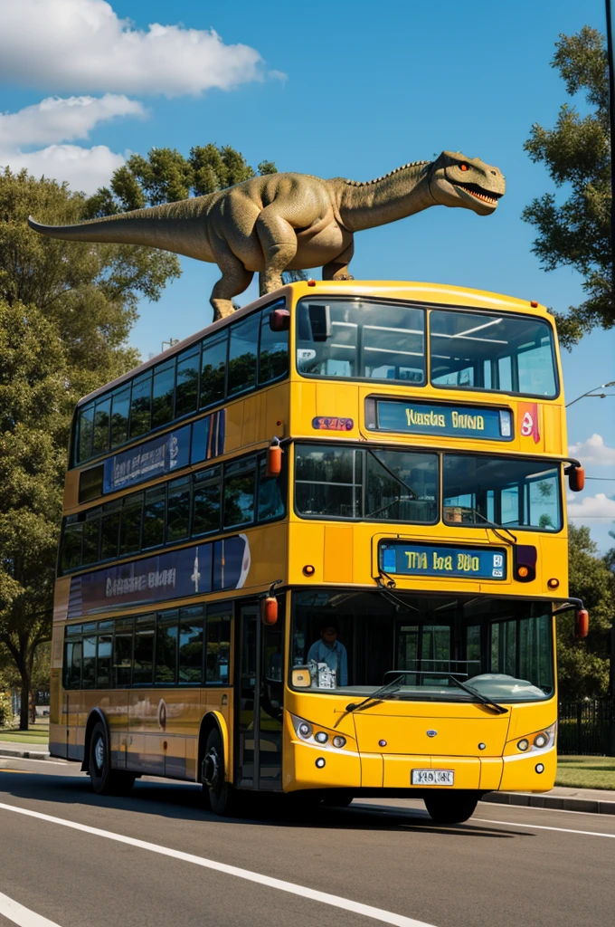 Dinosaur-shaped bus