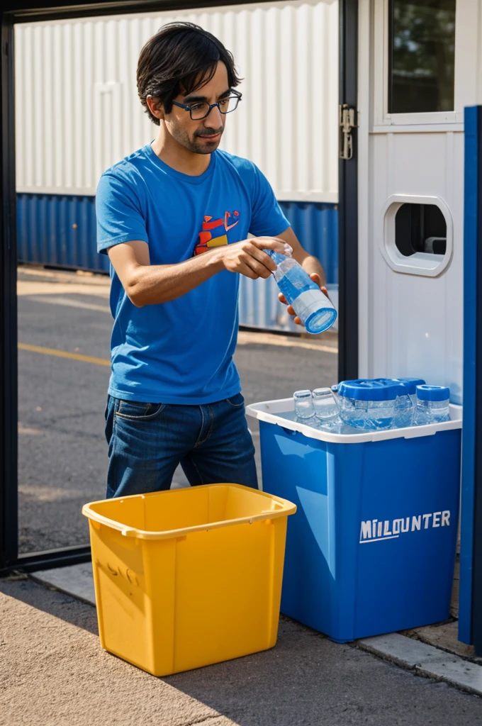 Milhouse breaking a container of drinking water