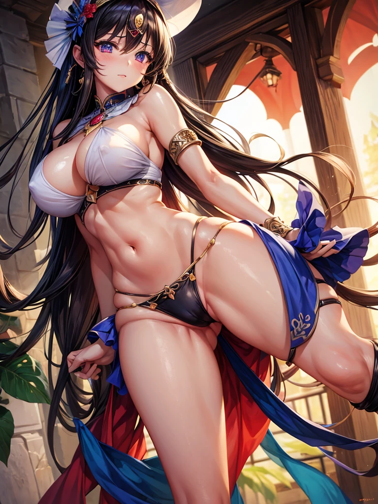 masterpiece, best_quality, albw, big breasts, wide hips, Rit and Red