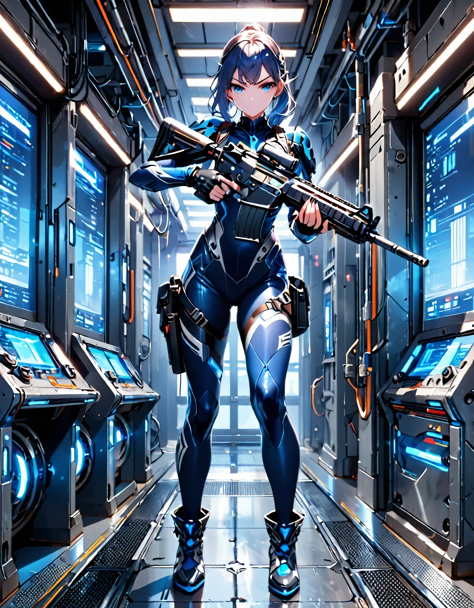 three fingers, holding weapon
