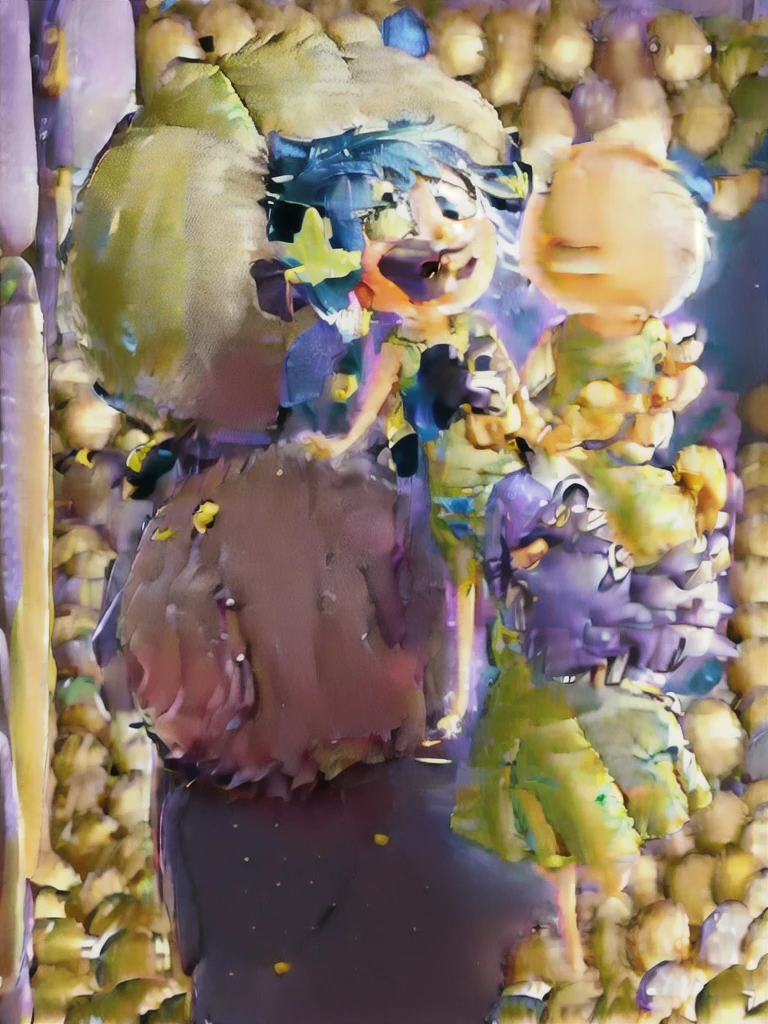 work of art, best qualityer, (cheerfulness_InsideOut, yellow skin), in a ball pit, glad, giggling, green dress, pixar, animated cartoon, 3D rendering,