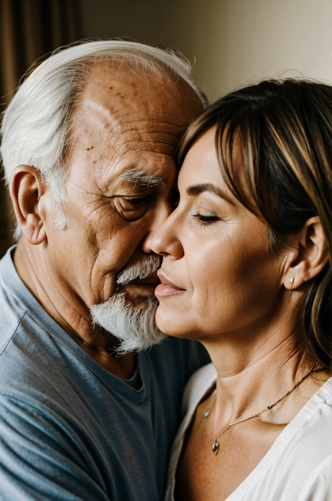 My mom,old man,kissing