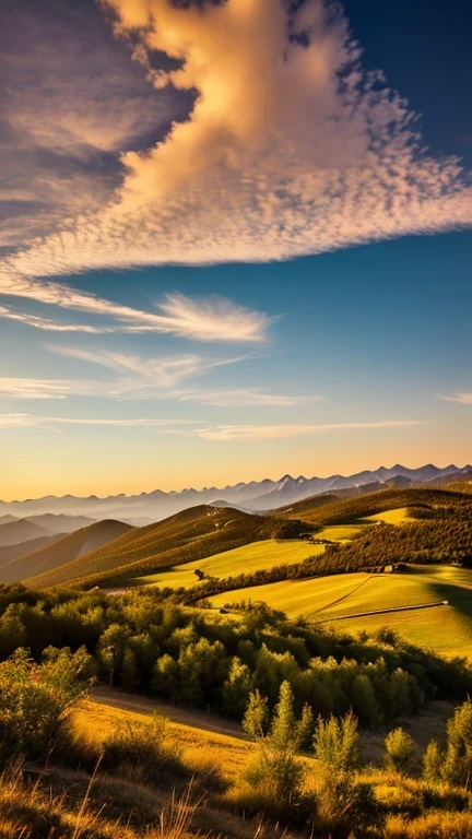 mountains with beautiful skies
