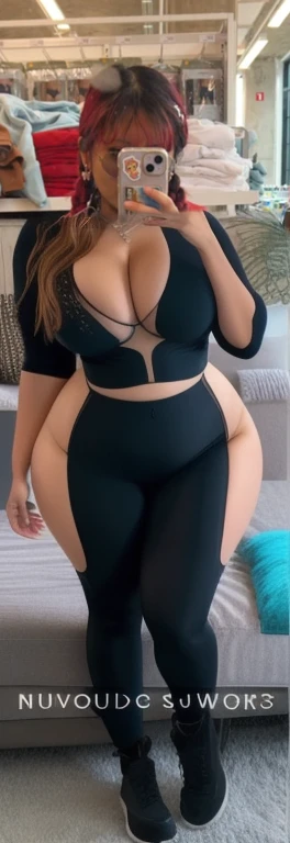 there is a woman taking a picture of herself in a mirror, tight outfit, tight attire, thicc, fit pic, thick, full body;, skinny waist and thick hips, physical : tinyest midriff ever, wearing black tight clothing, full body picture, she has a jiggly fat round belly, wearing tight suit, full body length, mirror selfie, beautiful girl, Big , huge , no clothes, sexy, cute, minimal clothes, thick, bbw, chubby stomach, thick nipples, nipple piercings, large areola, hard nipples, piercing through shirt, nipples hard through shirt, busty, major cleavage, naked, ripping through top, spilling over sides, bra too tight, giant , extra wide hips, upper body zoom in, showing off huge , fat stomach, see through top, fat bbw, large areola showing, thick thighs, wide hips, fat stomach, extra wide hips, bbw, showing waist, grabbing body to show off, filipina, cute, chubby stomach, nipples poking out, widest hips, lingerie




