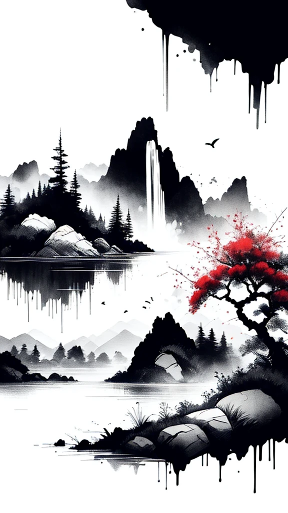 landscape ,background\(black sky,withered flowers all over the ground,a thick red water\), BREAK ,quality\(8k,wallpaper of extremely detailed CG unit, masterpiece,high resolution,top-quality,top-quality real texture skin,hyper realisitic,increase the resolution,RAW photos,best qualtiy,highly detailed,the wallpaper\), moon at the distance