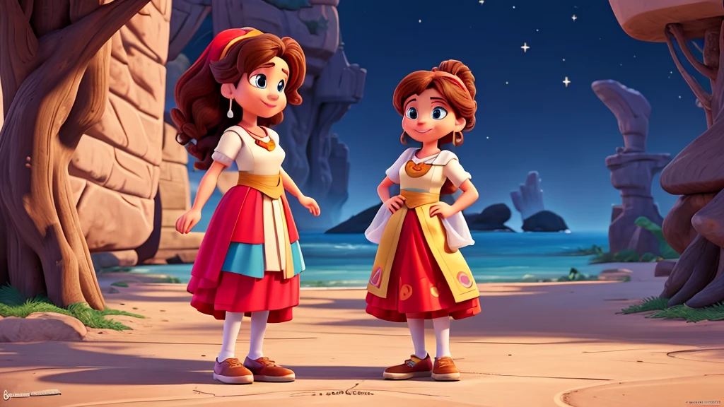 create a Disney pixel style character , where she's wearing those unicorn pajamas , and pass on the idea that is here to help the girls find their accessory that suits each of them and is beautiful and charming dressed in the best quality, a work of art