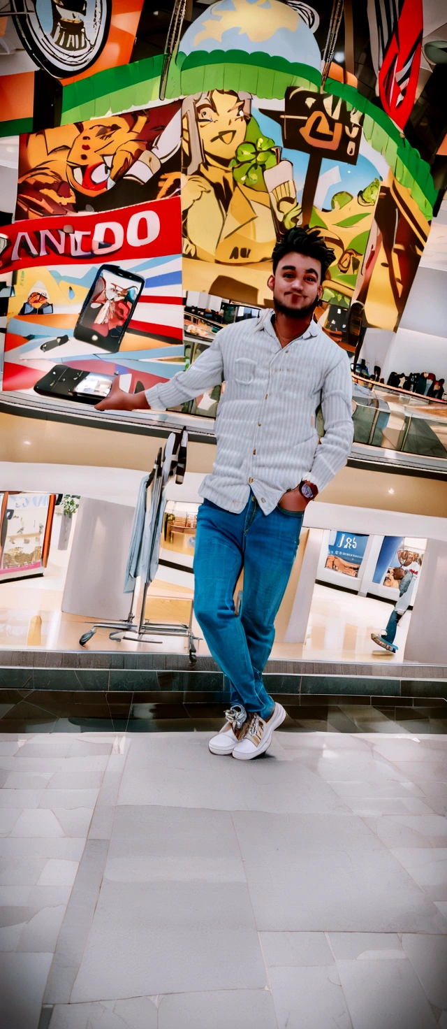 there is a man that is standing on a skateboard in the street, appearing in a shopping mall, in a mall, at a mall, in magnificent shopping mall, standing in a city center, full body photogenic shot, jayison devadas style, shot on iphone 1 3 pro max, jayison devadas, candid picture, taken with sony alpha 9, mall background