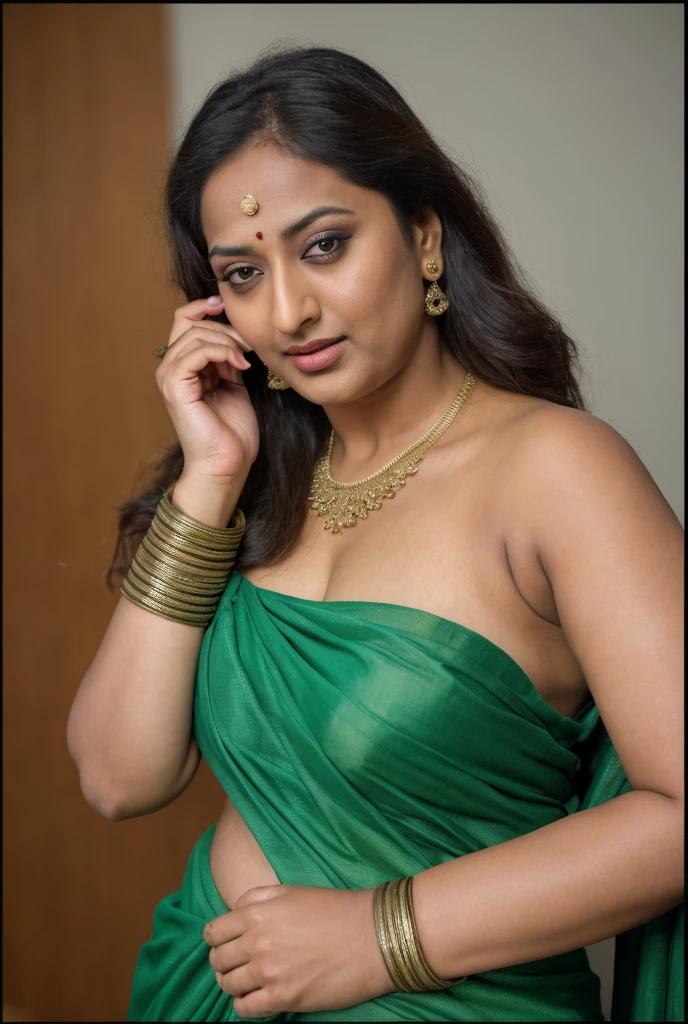 Foto RAW, photorealistic, photography, full body shot, 50 years old Woman, master shot, perfect eyes, goddess like beauty, pierced eyes, perfect thick chubby mallu Desi aunty bhabhi, Wearing a Stanapatta, a chest-band.Saree model, model Photography, Indian saree shoot, Indian traditional wear advertising photography, traditional wear brand shoot, face of Indian actress Sonakshi Sinha, masterpiece, realistic, realism, incredible details, pleasure, photorealism, detailed skin, skin pores, high contrast, photorealistic Artstation 8k HD digital art trend of high definition and detailed realistic skin texture, ultra detail, realistic skin texture, armature, best quality, ultra high definition, (photorealistic:1.4),, high resolution, detail, raw photo, sweat, Re sharp, by Lee Jefferies Nikon D850 Film Stock Photo 4 Kodak Portra 400 Camera F1.6 Lens Rich Color Ultra Real Realistic Realistic Textures Dramatic Lighting Unreal Engine Trending at Art Station Cinestill 800,(pele altamente detalhada: 1.2), 8k UHD, DSLR, soft-lighting, alta qualidade, grain of film, Fujifilm XT3,she didn't like to wear blouse or bra, she is happy to wear only saree, she hates blouse or bra, detailed hairy armpits, hyper realistic skin, skin pores, sweat, veins,