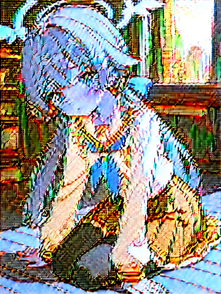 (hi res), ((masterpiece)) , ((best quality)),Solo, score_9,score_8_up,score_7_up, source_furry, Kat, Anthro furry feline girl, tall body, hourglass figure, adult female, blue eyes, silver fur, blonde hair with pony tail, (striped tail), white whiskers, pink nose, wearing simple blue long sleeve tunic, light brown fitted pants, barefoot, (feet paws), (4 toes), pink paw pads, foot focus, Her face was covered with tears,Have tears in her eyes，looking at viewers, looking uncomfortable, eyes half closed, outdoors, rainy day, spread feet apart, cute dainty feet，(The two feet paws are connected with chains between them),(there are many chains),The chains fastened her hands and feet paws ，(feet chains focus)，She's chained to a wall., she is chained on neck and feet,(very dirty feet)，((bloody scars are only on her feet)),((no blood on her face )),(Fetters were placed on her feet)，(Fetters and feet focused)，(show the fetters),Hands chained to the wall,feet chained to the wall,She looks happy,She waved hands at viewers,